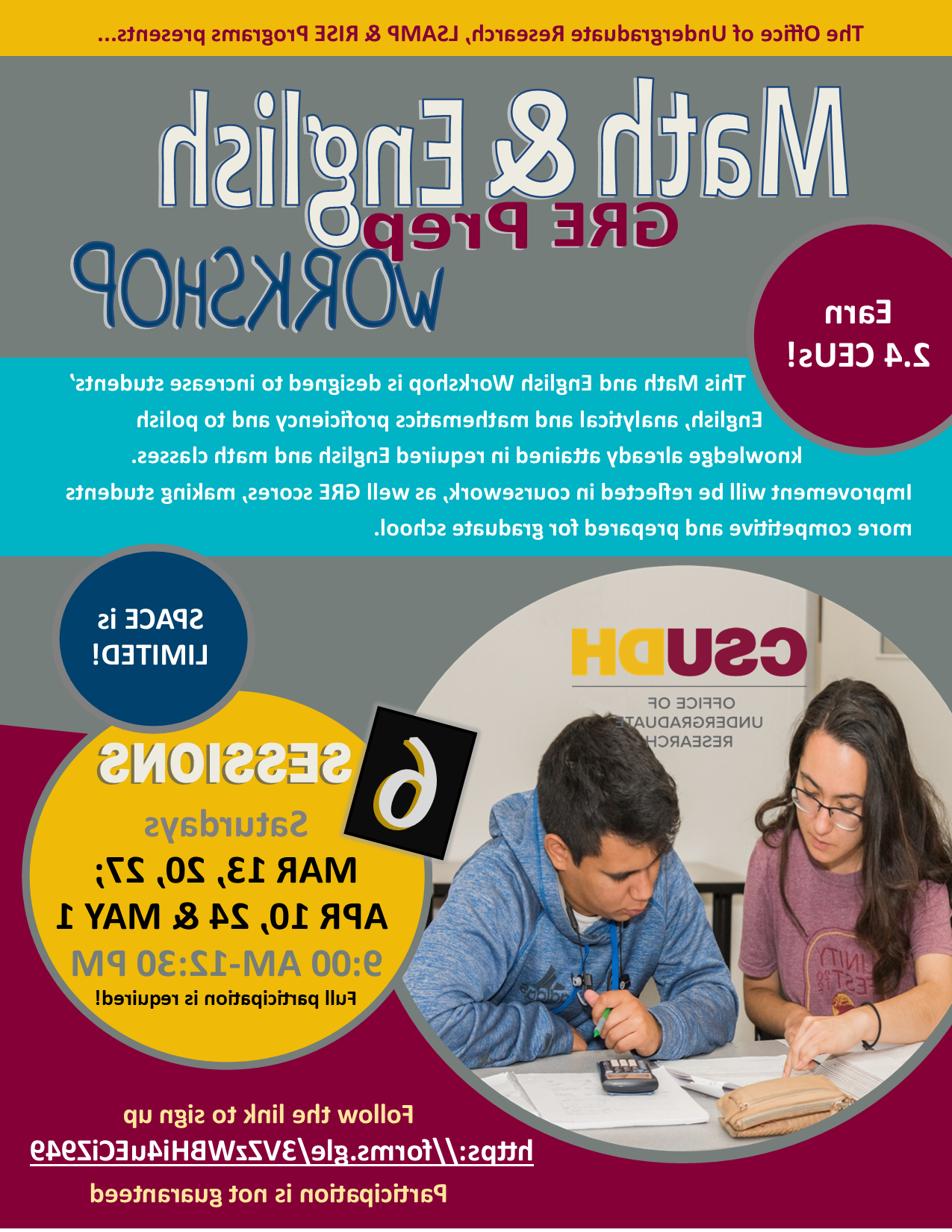 Math & English (GRE Prep) Workshop- Flyer